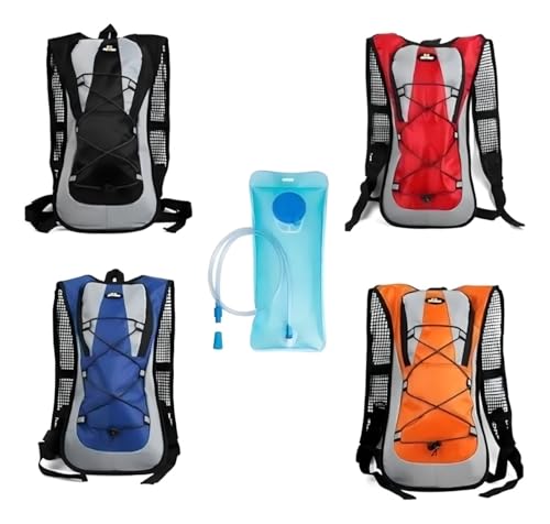 Mochila de Hidratação para Bike e Ciclismo – Bolsa Impermeável Com Reservatório – Leve, Compacta, Esportiva – Corrida, Trilha, MTB e Esportes (Azul)