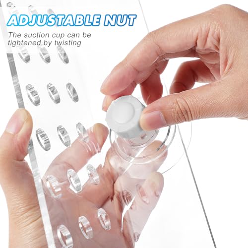 Image of POPETPOP Coral Frag Rack : 32 Holes Clear Acrylic Coral Bracket with Powerful Suction Cup for Fish Tank Aquarium, 13.17X4.13X2.16in
