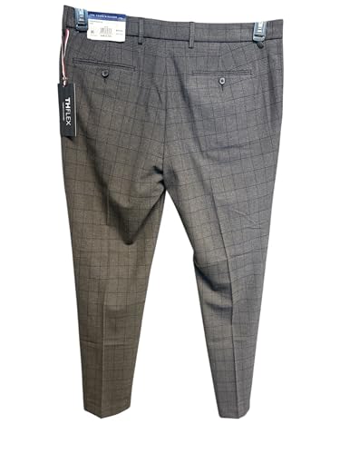 Tommy Hilfiger Mens Modern fit Dress Pants 34/30 Grey Blue Plaid Stretch2