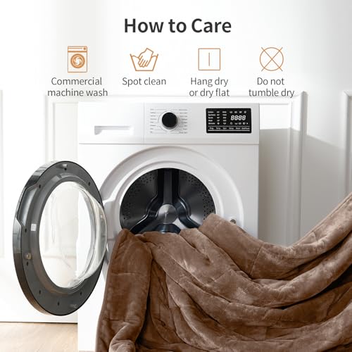 Image of Uttermara Weighted Blankets for Adults Full Size, 12lbs 48x72 inches Blanket with Soft Warm Plush Sherpa Fleece, Washable Thick Heavy Throw for Sleeping and Calming, Brown