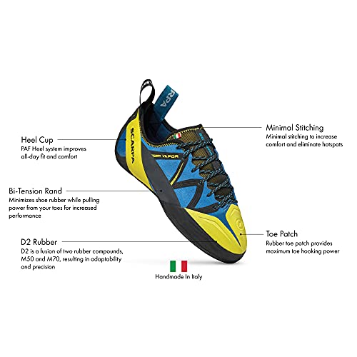 Image of SCARPA Men's Vapor Lace Rock Climbing Shoes for Sport Climbing and Bouldering