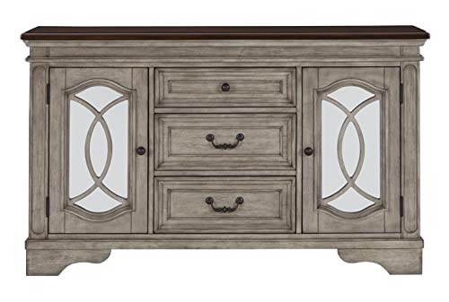 Signature-Design-by-Ashley-Londenbay-Classic-Farmhouse-Dining-Server-with-3-Drawers-and-2-Cabinet-Doors-Brown-Gray Signature Design by Ashley Londenbay Classic Farmhouse Dining Server with 3 Drawers and 2 Cabinet Doors Brown Gray