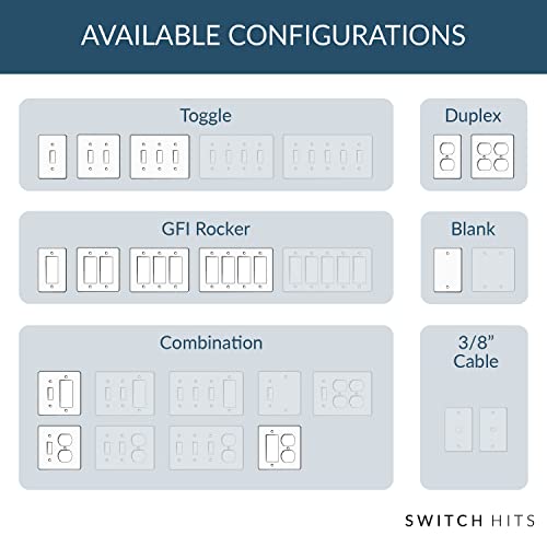 Switch Hits Professional Grade Chrome Outlet Wall Plate | 2 Toggle | 4.5" X 4.5" | Modern Electrical Outlet Cover Collection | Quality Switch Plate Covers For All Configurations #TOP5