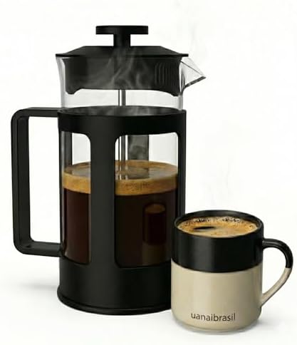 Prensa Francesa 350ml em Aço Inox e Vidro, French Press, Cafeteir...