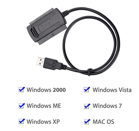 Cable adaptador SATA a USB para discos SSD y HDD 2.5/3.5" miniatura 5