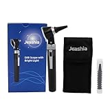 Jeashia Otoscope Ear Infection Detector with Bright LED Light, Portable Ear Scope for Kids Adults & Pet Use (Black)