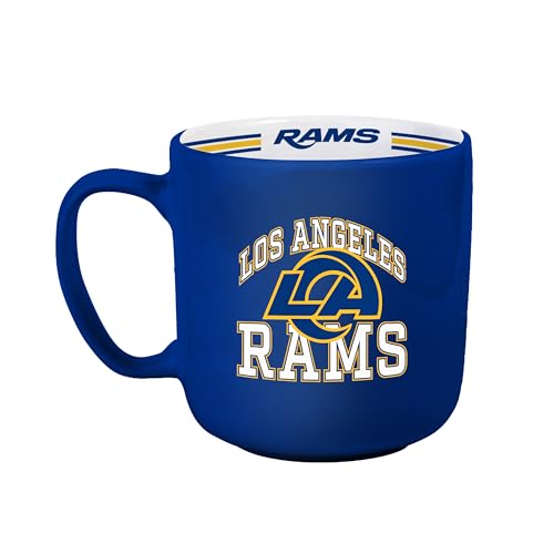FANMATS NFL Los Angeles Rams 15 oz Stripe Coffee Mug 15 Fluid Ounces | Ceramic | Officially Licensed | Vintage Team Logo | Great Gift