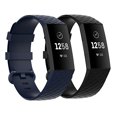 Maspen Correas Compatible para Fitbit Charge 3 Correa/Fitbit Charge 4 Correa Pulsera Reloj Silicona Banda Compatible para Fitbit charge3 Correas Mujeres y Hombres