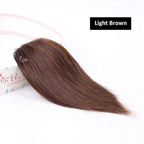 Extensions de cheveux humains à clipser châtain clair 25cm pour volume - 4