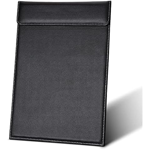 Leather Clipboard, Black Clipboards A4 Letter Size Clipboard for Nurses, GORESE Clip Board for Classroom, Smooth Writing Low Magnetic Profile Clip Boards for Kids Women Office Work 9" x 12.5" Cover