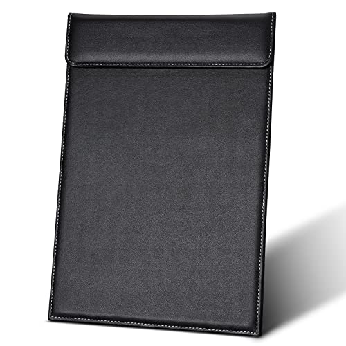 GORESE Klemmbrett A4 Leder Schreibbrett A4 Klemmbrettmappe Clipboard Speisekarte mit Magnetisches Clip für Konferenzmappe Büro Klassenzimmer Restaurant Bar Café Cover