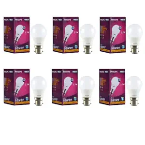 PHILIPS 3W B22 LED Warm White Bulb, Pack of 6 (Ace Saver)