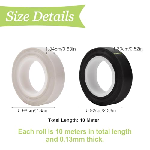 Image of Low Friction Tape, 2Rolls Self-Adhesive Teflon Fabric Tape Curtain Drawer Glide Tape, Noise & Friction Reduction Surface Protection for Wood Drawer Cabinet Curtain (10 Meters Per Roll)