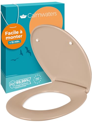 Calmwaters® Premium siège de toilette installation facile, jusqu'à 250 kg, Made in EU, duroplast antibactérien, double mécanisme soft-close, 2 options de...
