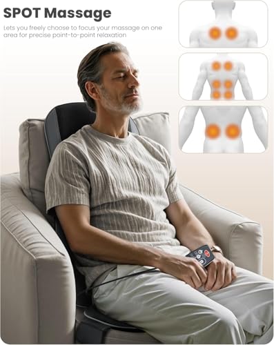Image of COMFIER Shiatsu Full Back Massager for Chair with Heat, with 2 Shiatsu Speeds,Heated Chair Massage Pad with Spot,Seat Cushion,Neck Massager,for Home Office use,Gifts for Women Men Mom Dad