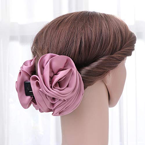 Barrette à cheveux à fixation forte pinces griffe roses pour queue de cheval