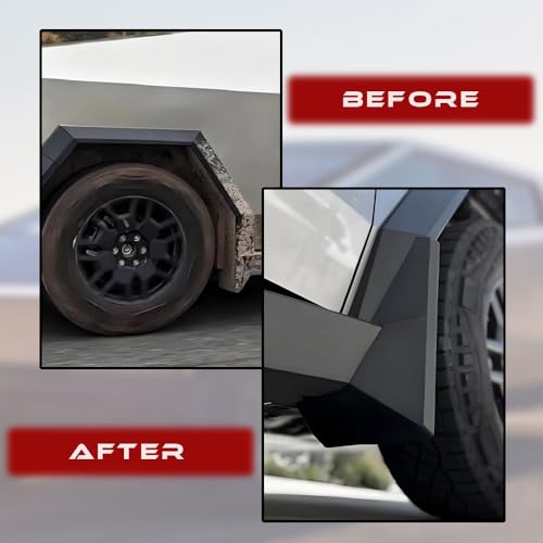 Image of Mud Flaps Splash Guards Molded Front and Rear Fender Cover Compatible with Tesla Cybertruck