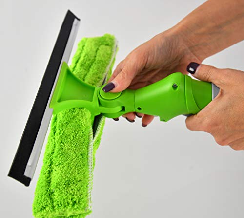 Image of HOME-X 3-in-1 Windshield Squeegee with Spray Bottle, Blade, and Microfiber Cloth, Car Cleaning Tool