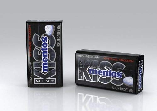 Mentos kiss latinha xtreme frozen contendo 12 latas de 35g cada