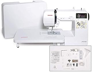 Janome JW8100 Fully-Featured Computerized Sewing Machine with 100 Stitches, 7 Buttonholes, Hard Cover