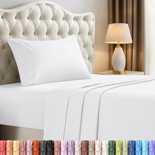 Image of Utopia Bedding Twin XL Sheets - 3 Piece Bedding - Brushed Microfiber - Shrinkage and Fade Resistant - Easy Care (Twin Extra Long White)