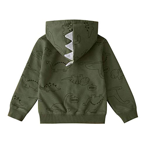Coat For Baby Girls Baby Coat Dinosaur Hooded Infant Print Boys Zipper Cartoon Boys Toddler Fall Jackets Boys (Army Green, 6-9 Months) #TOP1