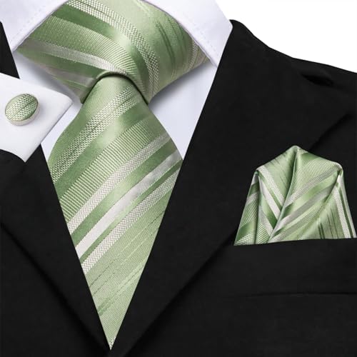 Image of Hi-Tie Men 63inches Tie Set Extra Long Necktie Paisley Tie Pocket Suqare Cufflinks Big and Tall Men Tie