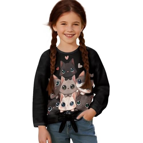 Long Sleeve Shirts for Girls Basic Crewneck Soft Fabric Loose Fit Casual School Sports Daily Wear Fall Tops