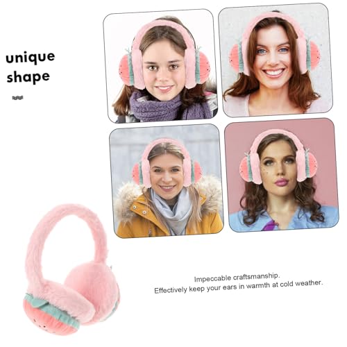 Ultra- Strawberry Patterned Ear Muffs for Cold Weather Cozy Stylish Portable Ear Warmers for Women Boy Girl Adorable for Outdoor Activities3