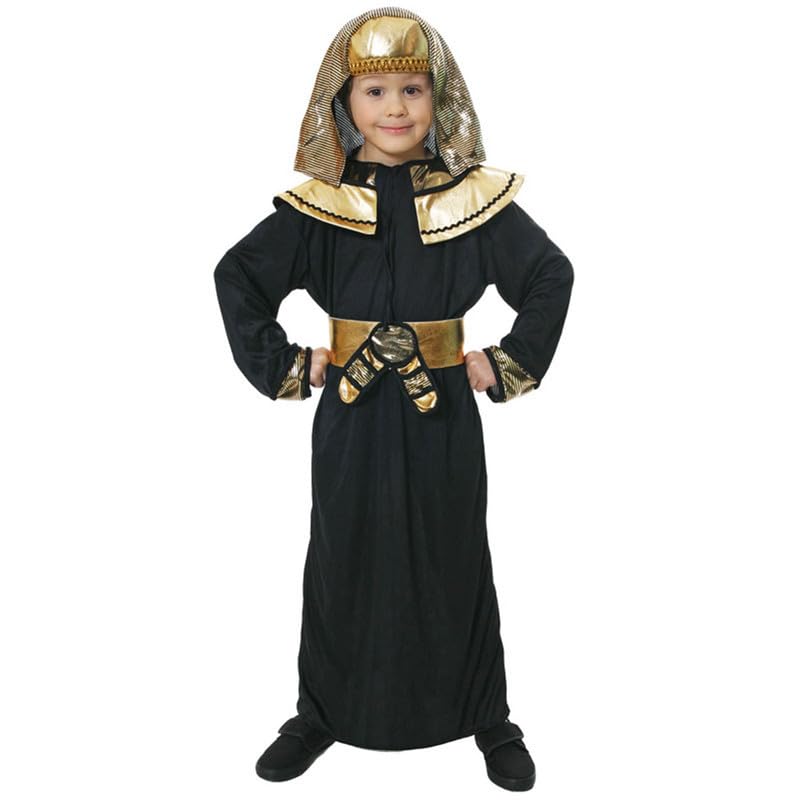My Illusions Boys Black or White Ancient Egyptian Costume Kids World Book Day Historical Pharaoh Fancy Dress Halloween Outfit (Black