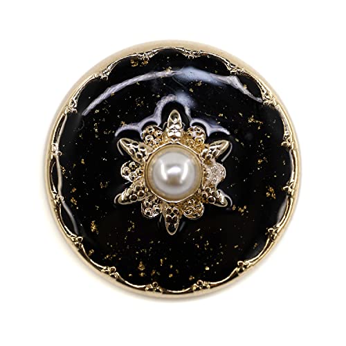 Craftisum 20 pcs Black Retro Royal Style Golden Foils Enamel Sewing Metal Shank Coat Buttons -25mm -1'