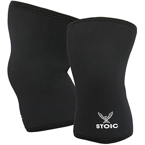 Stoic Knee Sleeves for Men Women - 7mm Neoprene Knee Support for Weightlifting, Powerlifting, Strength Training, Squat, Bodybuilding - IPF Approved Knee Compression Sleeves, 2-Pack (XXS) Cover