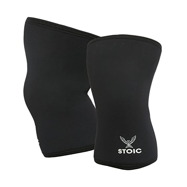 Stoic Knee Sleeves for Powerlifting 7mm Thick Neoprene Sleeve for Bodybuilding, Weight Lifting
