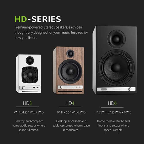 Audioengine Hd4 Wireless Speaker Bluetooth | Desktop Monitor Speakers | Home Music System Aptx Hd Bluetooth, 120W Powered Wireless Bookshelf Stereo Speakers Pair | 24-Bit Dac (Black) #TOP5