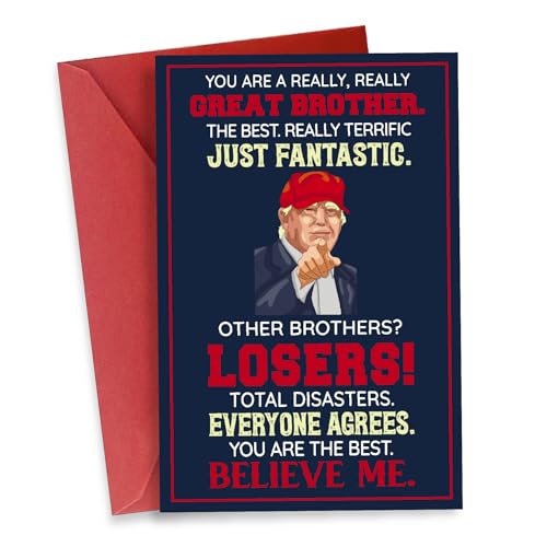 Funny Card Gifts for Brother on Christmas, Birthday, Fathers Day, Humor Brother Greeting Cards,...