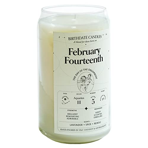 Birthdate Candles, February 14 Aquarius Zodiac Scented