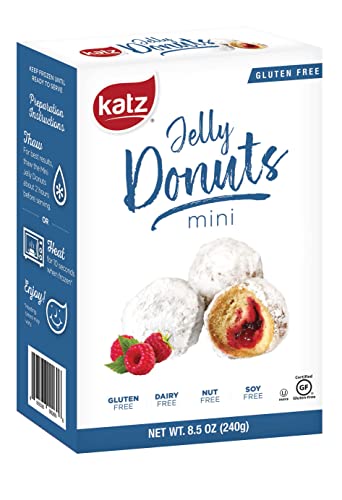 Katz Gluten Free Mini Jelly Donuts | Dairy Free, Nut Free, Soy Free, Gluten Free | Kosher (1 Pack of 6 Donuts, 8.5 Ounce Each)