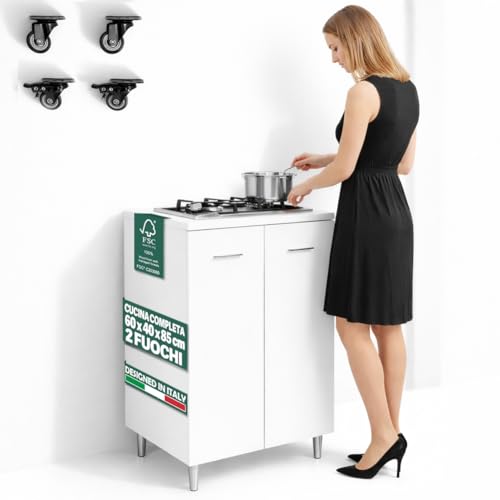 Ideale per ambienti domestici, seconde case, taverne o spazi di servizio, garantisce praticità e organizzazione immediata. Il piano cottura con piastre in ghisa ad alta durabilità che assicurano stabilità delle pentole e distribuzione uniforme del calore. Le 2 ante frontali nascondono un ampio vano interno, ideale per riporre utensili, bombole o accessori da cucina.