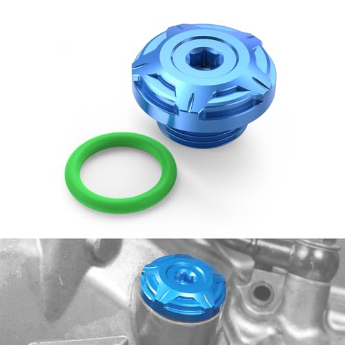 Bouchon de remplissage d'huile bleu étanche en alu CNC NICECNC pour Suzuki DR650S