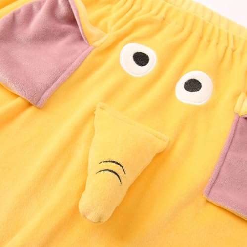 Elephant Pajama Pants, Cute Animal Pants Funny Cartoon Elephant Trunk Pajama Bottoms Fleece Sleepwear for Men, Couple4