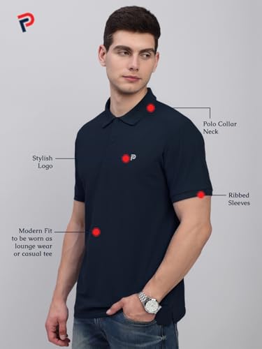 Image of LUX PARKER Men's Solid Regular Fit T-Shirt