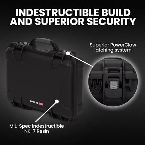 Image of NANUK 910 Hard Case with Customizable Cubed Foam, IP67 Waterproof, Dustproof and Impact Resistant, 14.3 inch x 11.1 inch x 4.7 inch, Rugged Construction for Ultimate Protection, Made in Canada - Black
