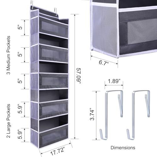 ANHUXINLEI-Hanging-Bathroom-Organizer-Bedroom-Nursery-Anti-Tilt-44-lb-5-Large-Pockets-and-5-Mesh-Side-Pockets-add-Sturdy-Anti-Tilt-Door-Storage-for-Bedrooms-Bathrooms-Pantries-and-Nurseries