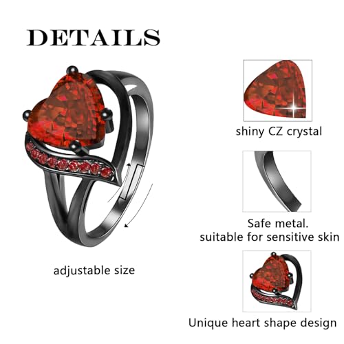 Heart Engagement Ring, Promise Eternity Ring for Women, Radiant Cut Cubic Zirconia CZ Wedding Promise Rings Jewelry Gift,Friendship Promise Fashion Jewelry Valentine4