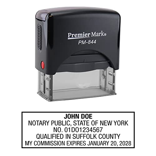 New York Notary Self-Inking Rubber Stamp - Meets State Specifications Black