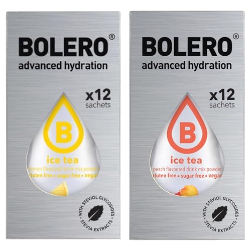 Set Bolero Drink 24 Bustine da 3 Grammi (12 Te al Limone e 12 Te alla Pesca)