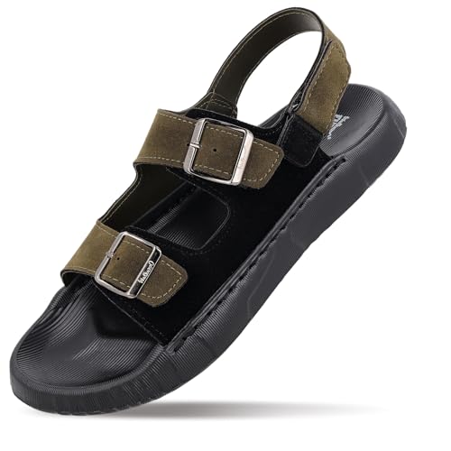 Image of WALKAROO Men's Adjustable Straps with Hook and loop Comfort Sandals - WE8822