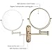 WVQIJEVLK Adjustable Makeup Mirror, 8 inch Double Sided Shaving Magnifying, Wall Mounted Bathroom Extendable Cosmetic Vanity Mirrors,Brass,5X(Brass,3X)