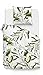 Produktbild ZO! HOME Cotton Bettwäsche 135x200 cm Ragusa Green Lilien Blumen Blätter
