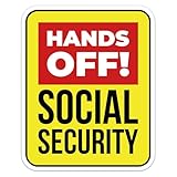 US Protests Hands Off Social Security Sticker - Waterproof Vinyl Decal for Car Bumper, Laptop, Water Bottle, Bookcase, Phone Cases, Wall, and Window, Size - 5'' Longer Side